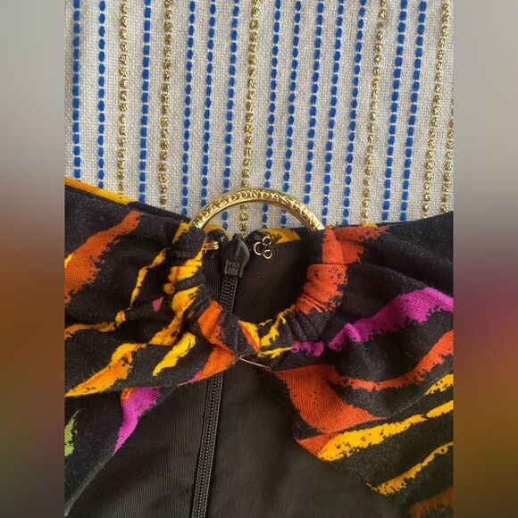 Dundas x Revolve Mini Dress Carmen Black Zebra Sz Small - Picture 6 of 14